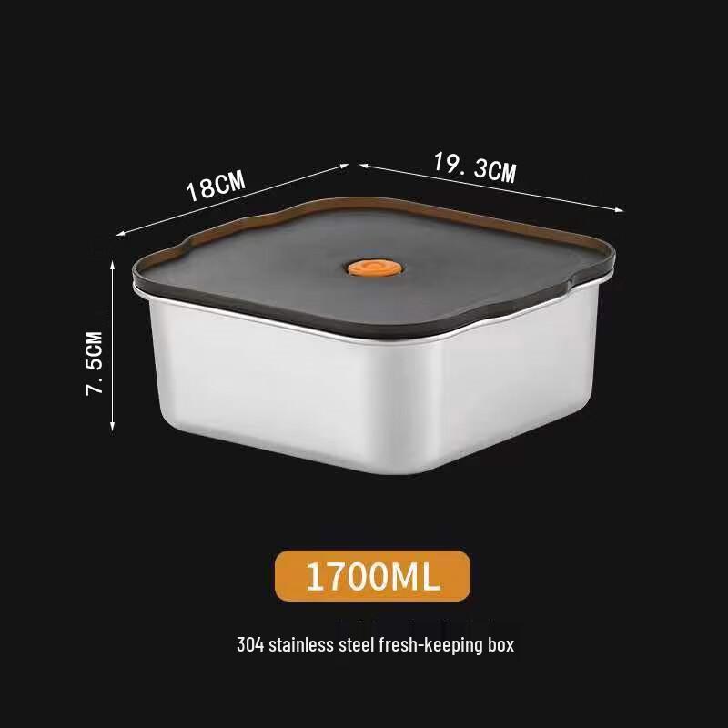 UOSU 304 Stainless Steel Square Sealed Food Container