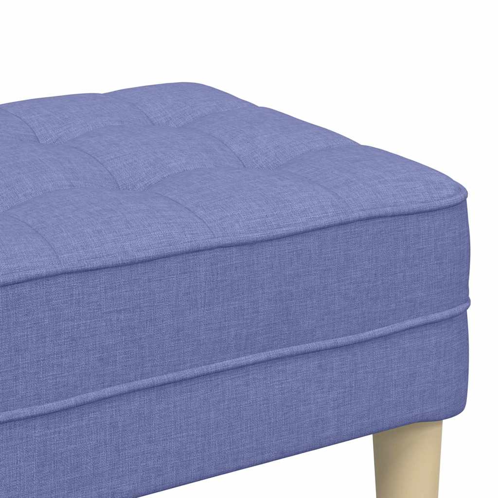 Bench with Cushion Jeans Blue 113 X 57 X 39 Cm Fabric