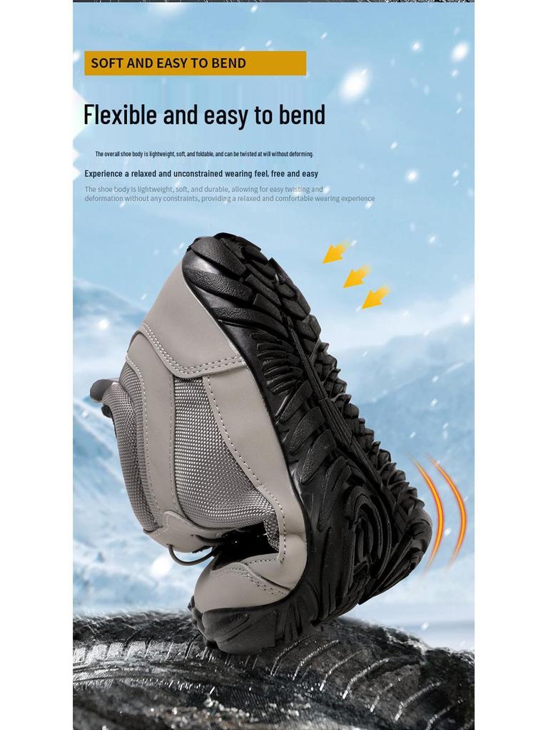 Men's and Women's Waterproof Five-Finger Snow Boots with Velvet Lining for Autumn and Winter Mountaineering