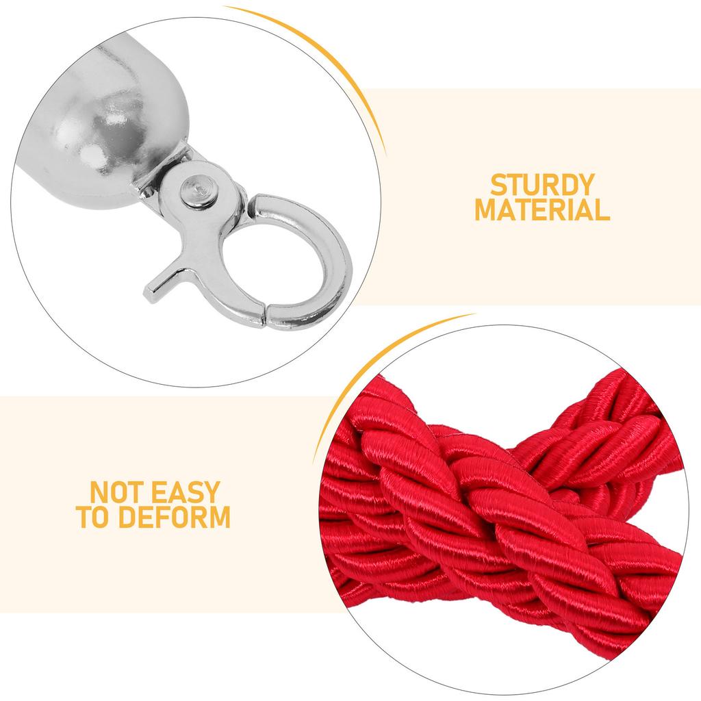 1.5M Queue Stanchion Barrier Rope Tightly Braided Weather-Resistant Crowd Control Rope For Hotels Airports Theaters Safety