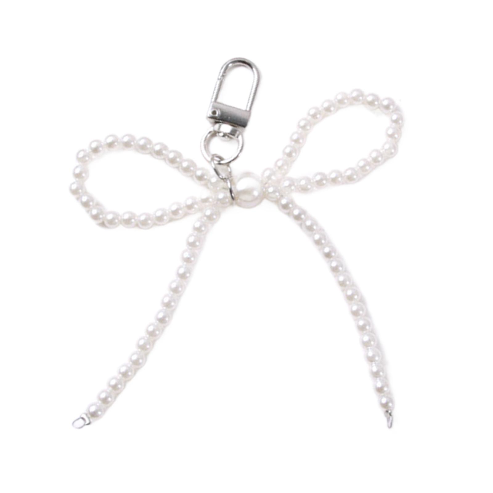 

Fashion Beaded Bowknot Charm Keychains Sweet Cool Pendant Ornament Keyring Backpack Decoration Jewelry for Women Girls