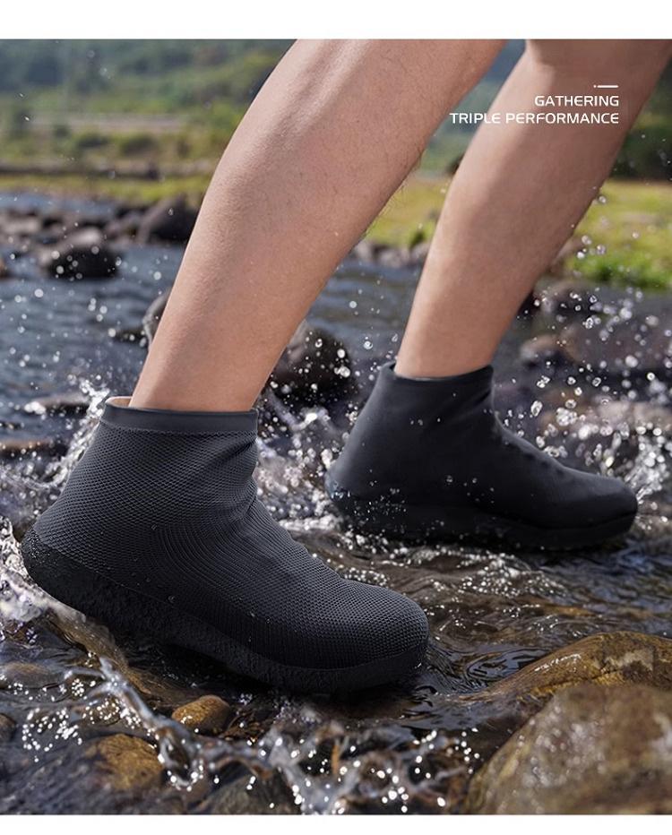Unisex Waterproof Non-Slip Shoe Covers - Durable and Portable Silicone Rain Boots for Rainy Days, Available for Adults and Children