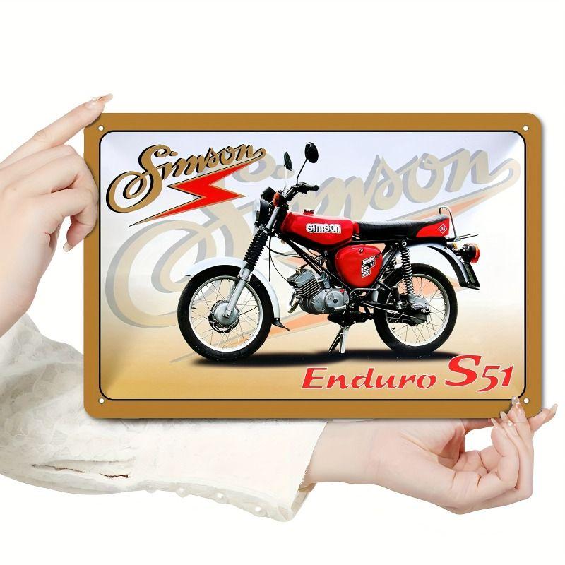 Retro Tin Motorcycle Wall Art for Cafe Bar Garage Decor
