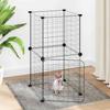 Vidaxl Pet Cage with Gate, 8 Panels, Black, 35X35 Cm, Steel