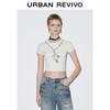 UR Women's Printed Slim Fit Crop Top T-shirt