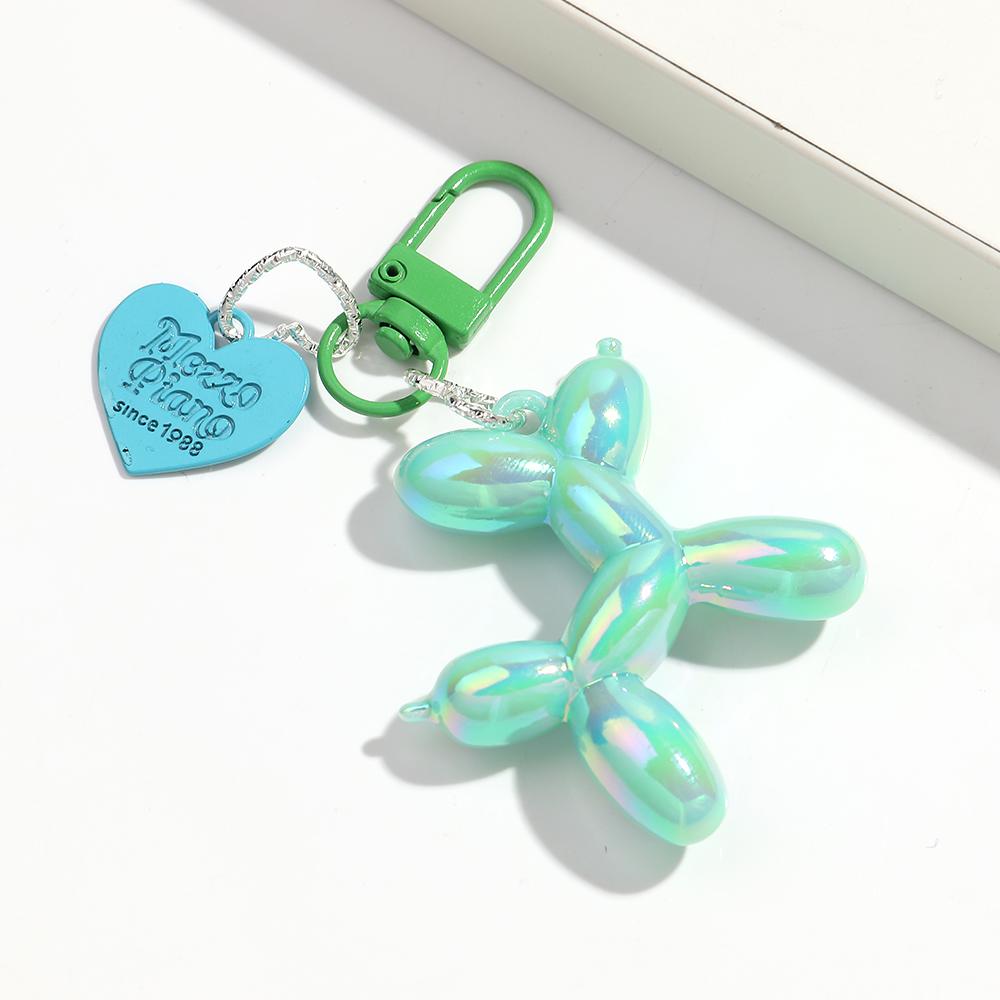 Kreativer Großer Ballon Hund Herz Schlüsselanhänger für Frauen Mädchen Niedlich AB Bunt Acryl Hund Schlüsselanhänger Handy Tasche Anhänger Zubehör Geschenke