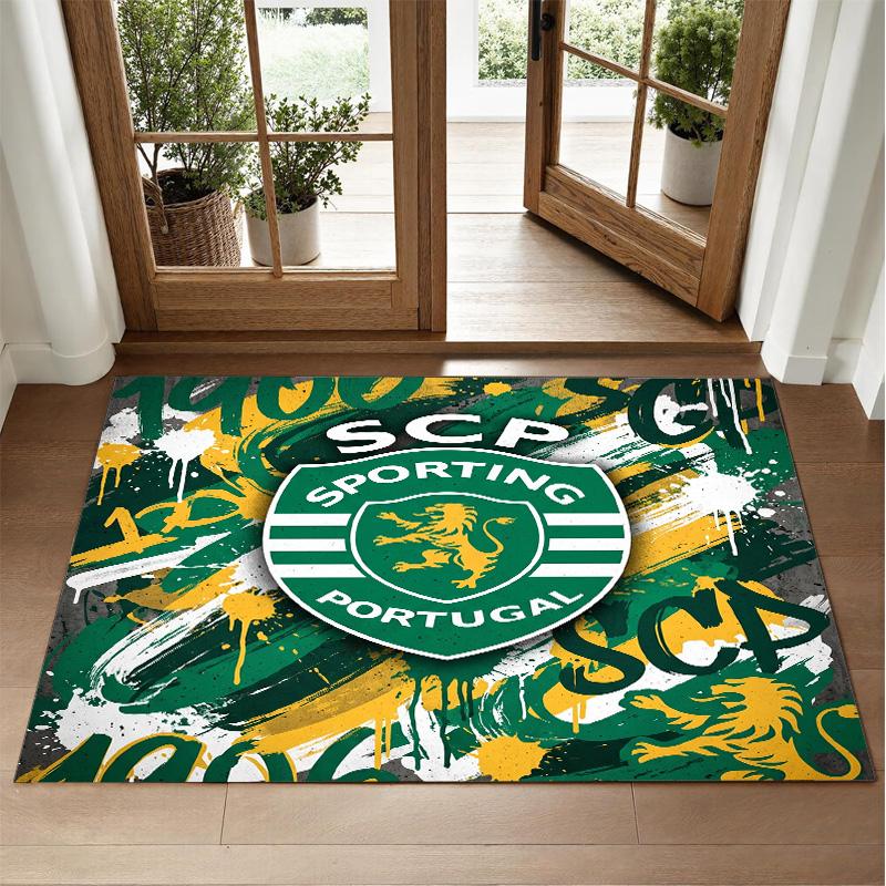 Sporting CP FC Design Crystal Velvet Rug Soft Decorative Mat for Bedroom Entrance