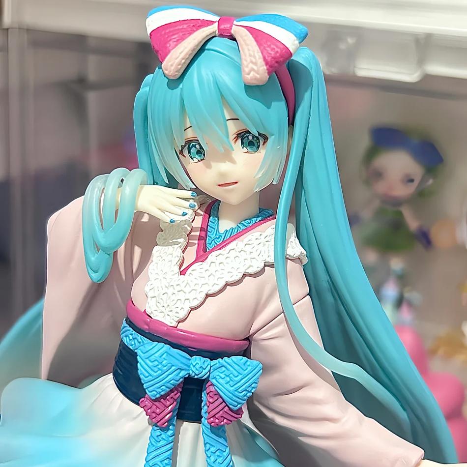 New Hatsune Miku Anime Figure Toys Neo Tokyo Series Kimono MIKU Kawaii Cartoon PVC Action Figurine Model Dolls Birthdays Gifts