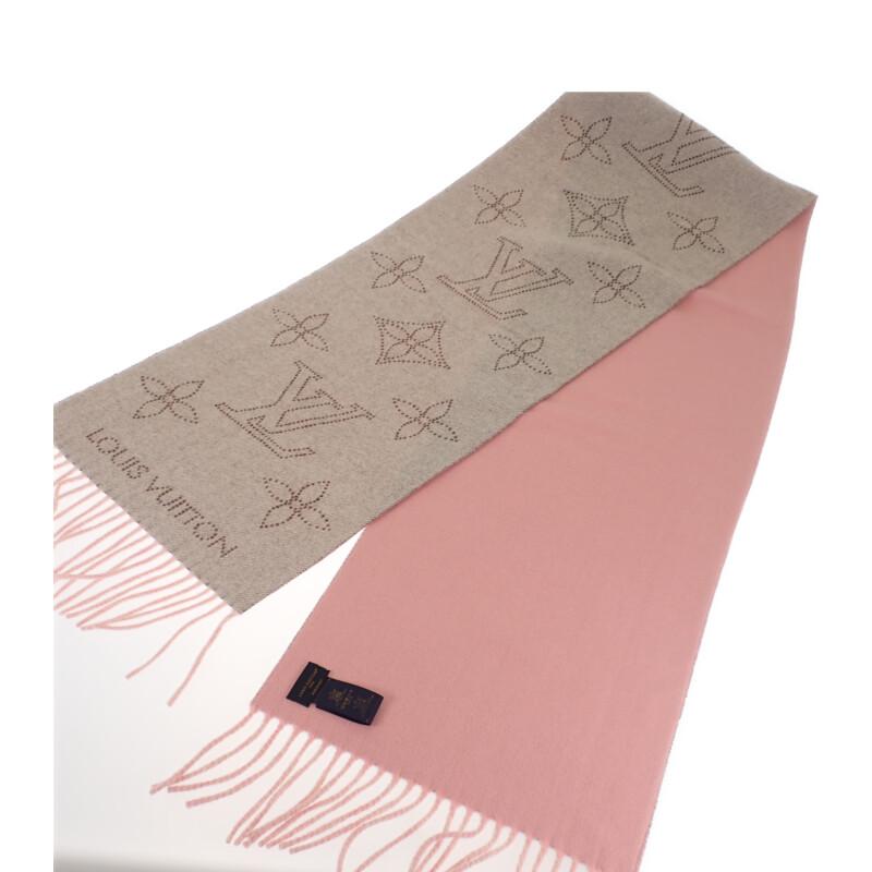 LOUIS VUITTON  M79402 Scarf Grey Rose cashmere/wool Women