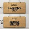 Reversible Wooden Door Sign: "Welcome/Open" & "A/C On/Out On Business"