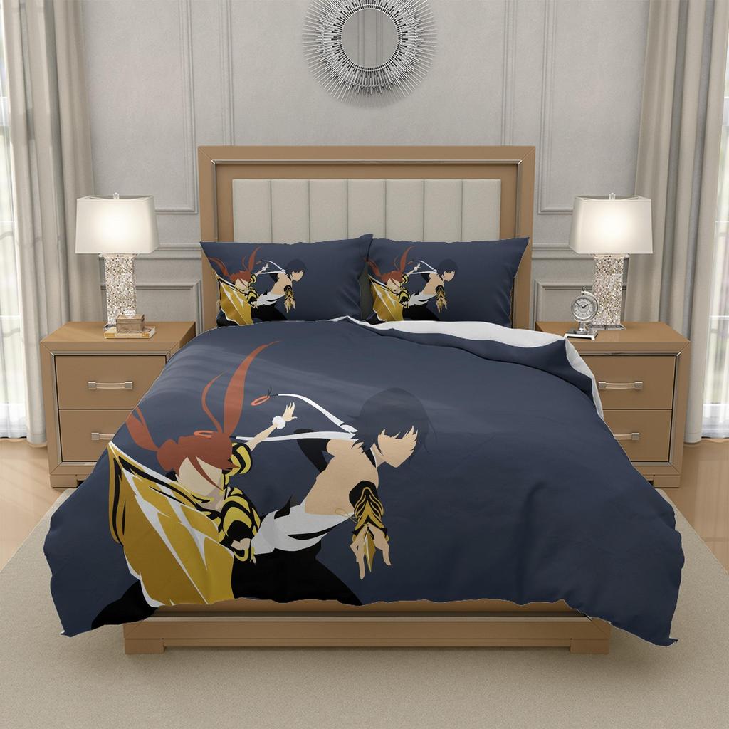 L-L D-Death N-Note Anime Bedding Set with Duvet Cover Smooth Polyester Kids Room Gift DE 135x200 155x220 200x200, US UK EU AU Sizes