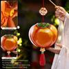 Handmade Persimmon Lantern Blessing Decorative with Tassel Handheld Lantern Glowing Props Material Package Flower Lanterns