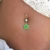 Ingemark Sommer Neu Edelstahl Tropföl Blume Anhänger Bauchnabelpiercing Damen Sexy Goldfarbe Zirkon Piercing Körperschmuck