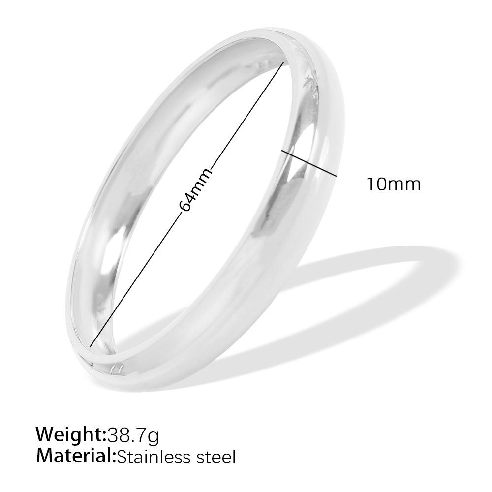 Fashion Titanium Steel Metal Texture Couple Bracelet Bracelet, Large Glossy Exaggerated Design, High-End Women'S Jewelry