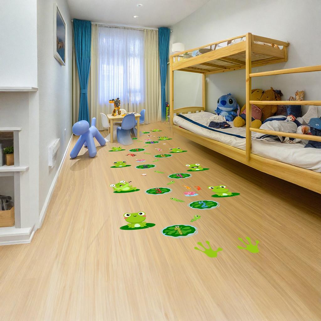 5571 Tecknad Pad Hopscotch Golvklistermärken Barn Förskoleväggdekaler