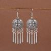 Vintage Chinese Tassel Earrings: Yunnan Dai Style with Tibetan Silver for Women