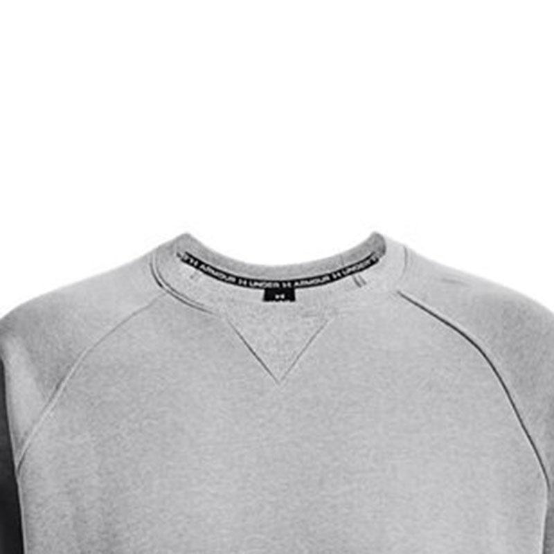 Under Armour Solid Color Cotton Knit Crew Neck Training Sweatshirt Men sweatshirt Gray 1379685-011
