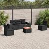 VidaXL Garden Lounge Set with Cushions 6 Pcs, Patio Sofas, Furniture Set, Outdoor Terrace Furniture, Black 3225383