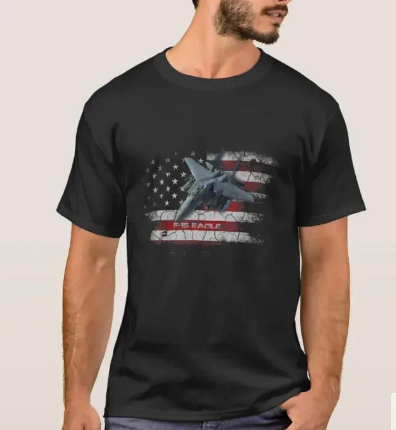 

Vintage American Flag F15 Eagle Jet Fighter Pilot Veteran TShirt Summer Cotton Short Sleeve ONeck Mens T Shirt New S3XL S
