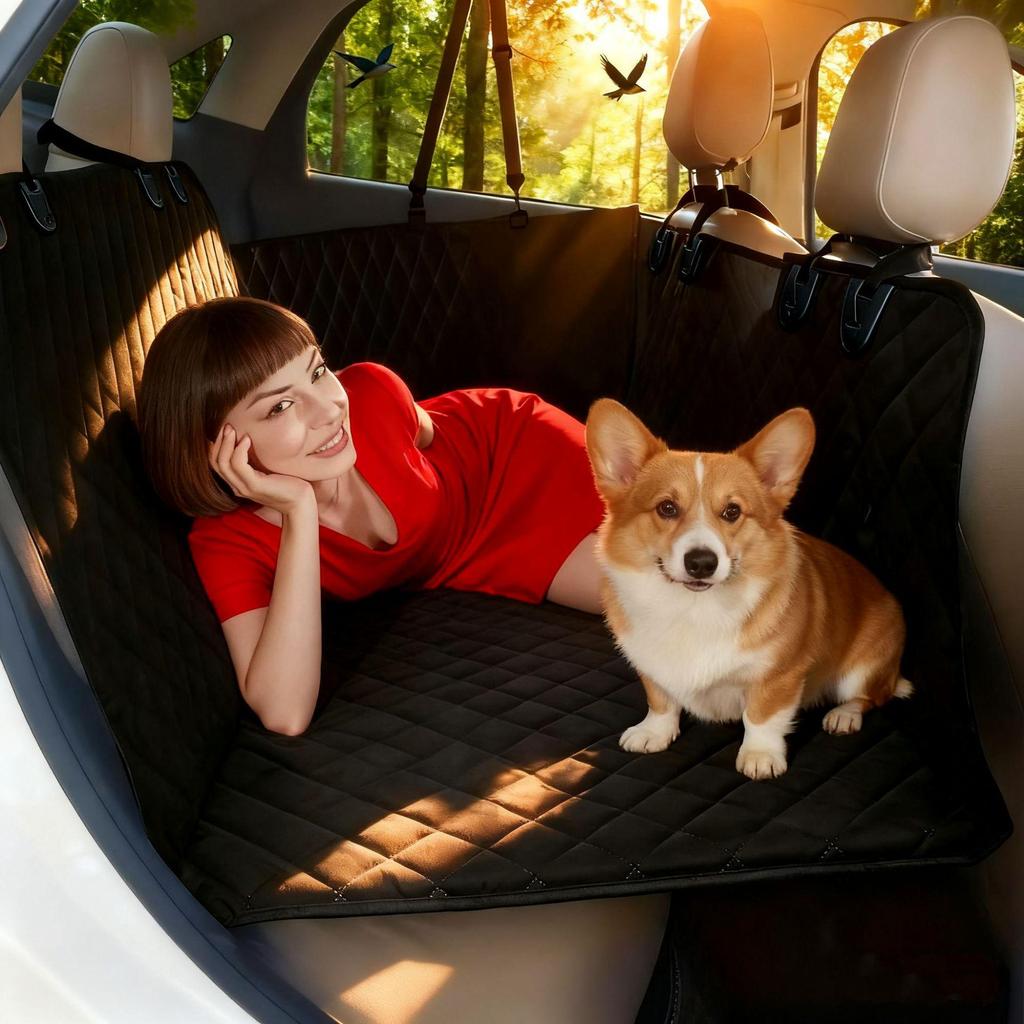 Waterproof and Dirt-Resistant Rear Seat Pet Cover and Cushion for Cars