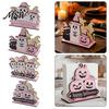 Festive Tissue Paper Organizer Halloween Wooden Napkin Holder, Cute Pastel Pumpkin Ghost Black Cat Tabletop Dispenser, Table Decor Waterproof