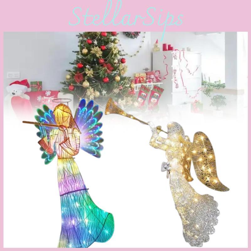 Outdoor Luminous Angel Statue Lights Decoration 2d Lighting Ornament Acrylic