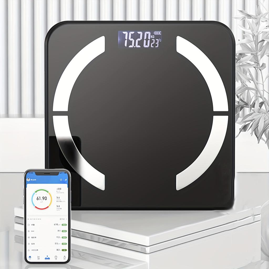 1pc Intelligent Digital LED Weighing Scale, Weighing Scale for Fat Measurement, Wireless AAP for Smart Phones.
