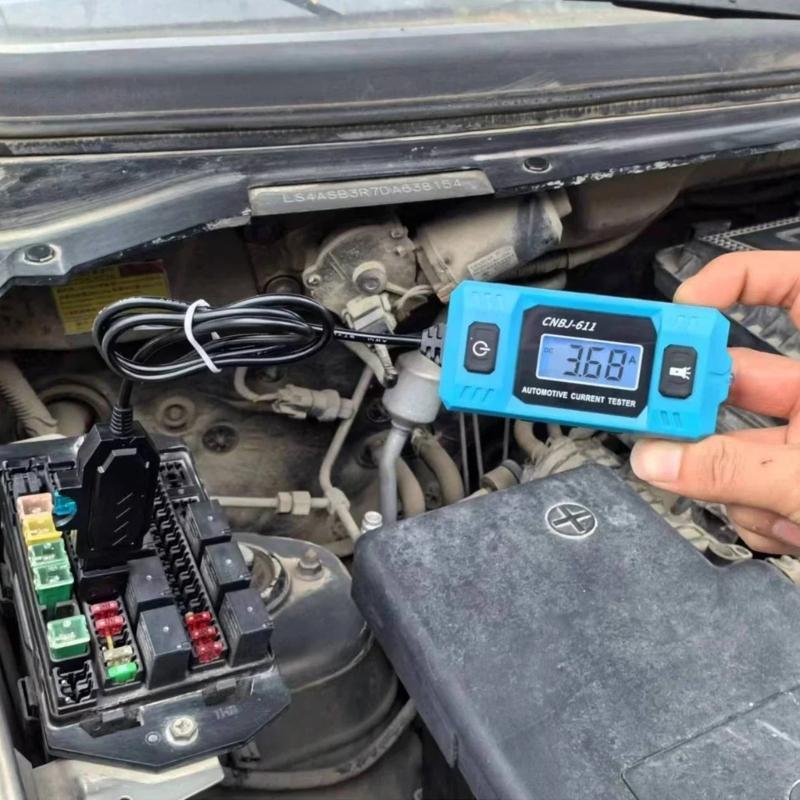 Tester di Corrente per Veicoli Strumento Diagnostico Display LCD Retroilluminato Tester di Rilevamento Guasti 0,01A~19,99A Analizzatore di Perdite