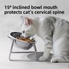 15°Thickened Anti-overturning Protection of Cervical Spine Cat Rice Bowl 304 Stainless Steel Increased Oblique Pet Food Bowl