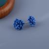 Orecchini a Lobo Fiori Blu in Resina per Donne Accessorio Gioiello Regali per Feste
