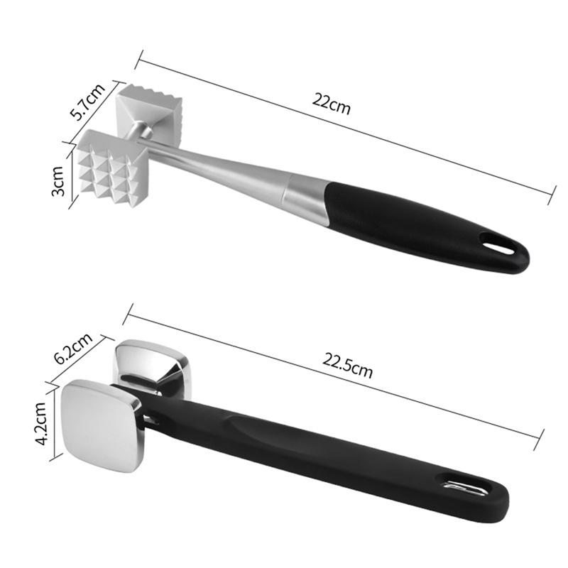 Doppelseitiger Fleischklopfer aus Edelstahl Zartmacher Komfortgriff für Steak, Rindfleisch und Hähnchen