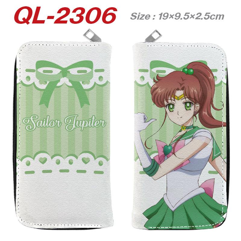 Sailor Moon Long Zip Wallet PU Leather Full Color Anime Print Luna Tsukino Usagi Clutch Purse Card Holder for Women