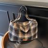 Large Capacity Woolen Shoulder Bag College Style Tote Bag