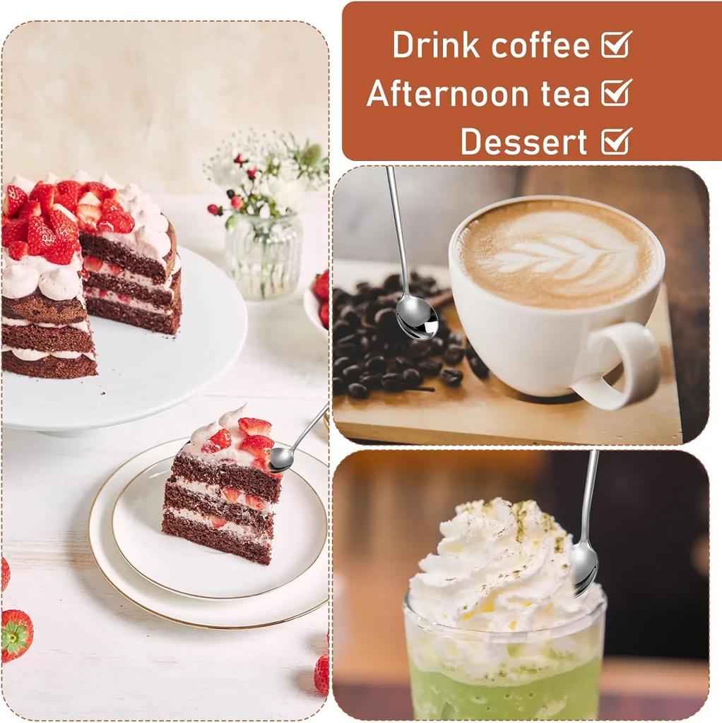 Multi-piece Coffee Stirrer Stainless Steel Long Handle Espresso Spoon Ice Cream Spoon/teaspoon/cocktail Stirring Spoon/soupspoon