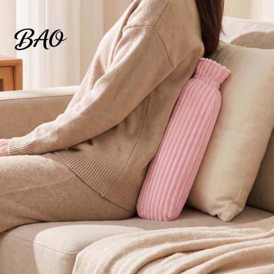 Reusable Hot Water Bottle 500/1000ML Long with Plush Cover, Leak-Proof Winter Bed Warmer Bag, Menstrual Cramp Pain Relief Bag Drurable