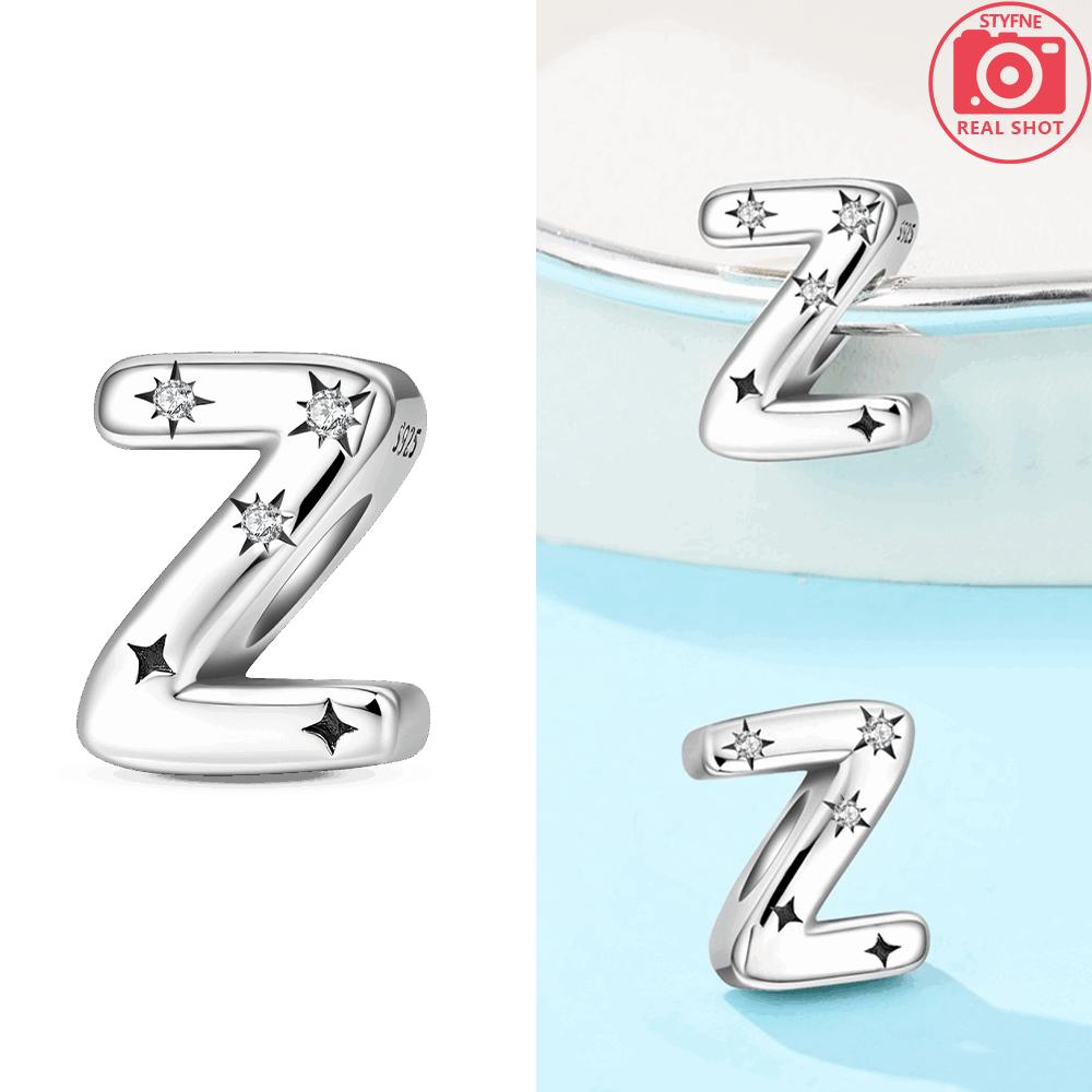 Letter Pendant Love White Zircon Stars Original Copper English Letters Beads Fit Bracelet Accessory Jewelry Gift Women Diy