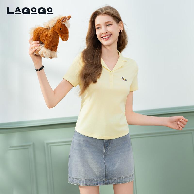 LAGOGO Women s Cartoon Print Polo Top XL