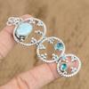 Geburtstagsgeschenk für sie Natürlicher Larimar Edelstein Anhänger 925 Sterling Silber