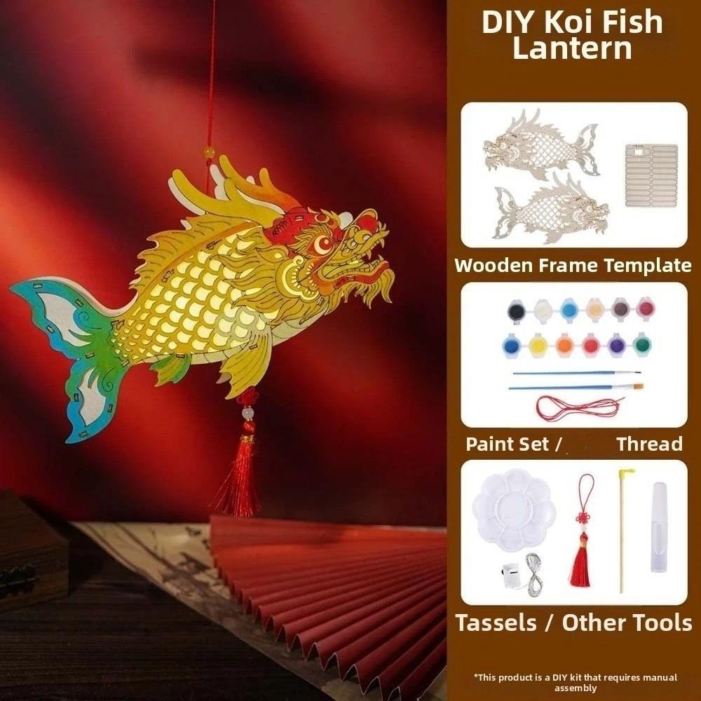 Hand-Painted Mythical Creature Lamp Three-Dimensional Mid-Autumn Fish Light Painting Lovers Style 3