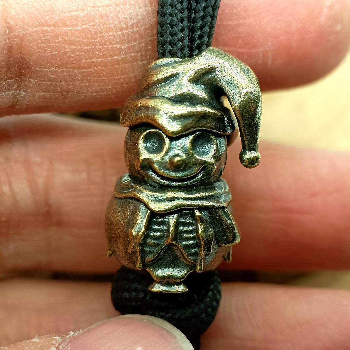 

Латунная статуэтка снеговика, бусины для ножа, подвеска, темляк для фонарика, подвесной EDC инструмент для улицы, DIY брелок для ключей, браслет, аксессуар Brass