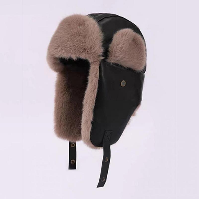 Imitation Fur Mink Hair Hat Female Fall and Winter Plush Fisherman Hat Khaki Senior Show Face Small Warm Ear Protection Lei Feng Hat