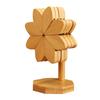 Heat Resistant Wooden Trivet Set Countertop Protectors Natural Wood Pinwheel Shape Placemat For Hot Dishes Pots Pans