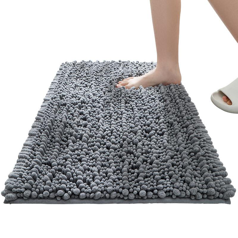 Bathroom Thickened Long-Haired Floor Mat, Toilet Absorbent Mat, Toilet Non-Slip Foot Mat, Household Chenille Door Mat