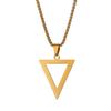 TOHM Unisex Minimalist Geometric Pendant Necklace - Titanium Steel Triangle Design