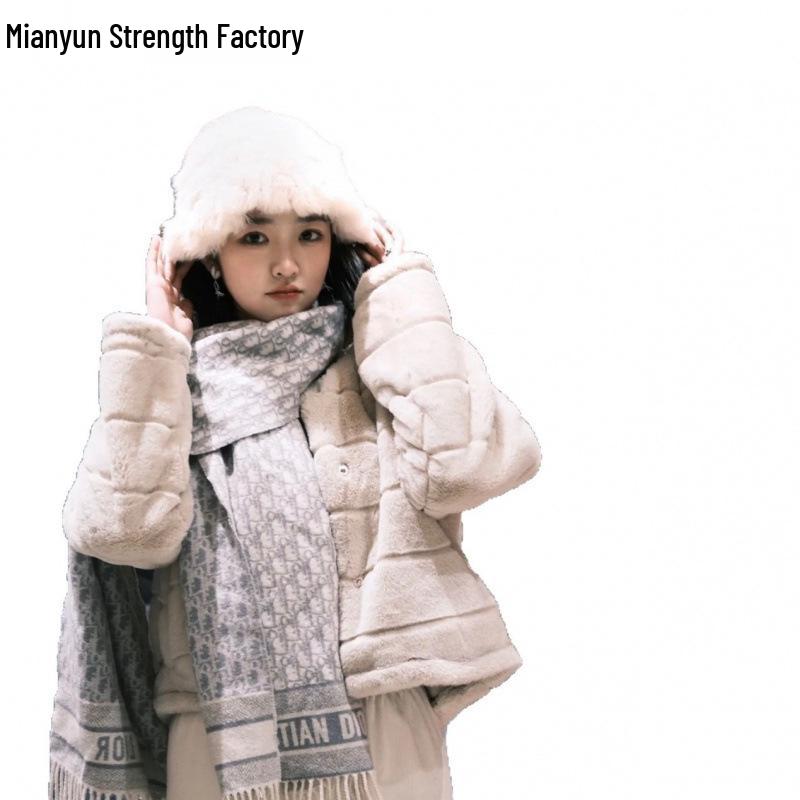 D-Bok Halsduk: Mångsidig Sjal i Imitationskashmir för Kvinnor & Par - Koreansk Stil Höst/Vinter Mode