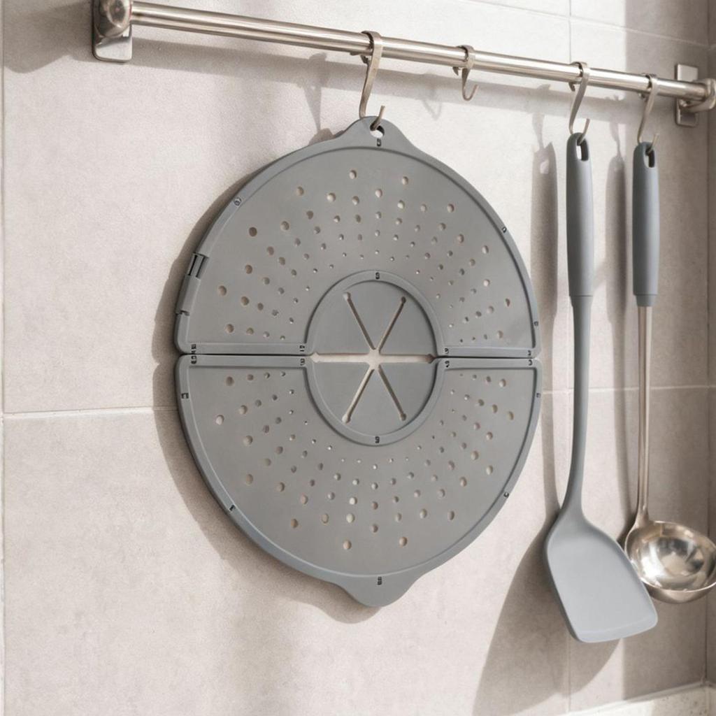 Silicone Splash Guard for Frying Pan Foldable Bacon Cooking Oil Splash Cover Splatter Guards for Home Kitchen Cooking