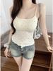 Gepolsterter Camisole im koreanischen Stil mit Tupfen – Vielseitig als Unter- oder Oberbekleidung