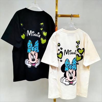 Minnie Mouse Tshirt Women Man 2026 Summer Vintage Cotton Casual Short Sleeve Tops Disney Cartoon Print Sweet Graphic Tee Couple