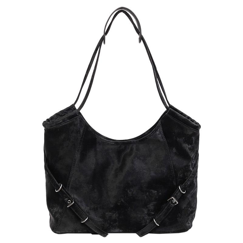 

Fashion student class bag women s new trendy shoulder bag large-capacity commuter shoulder bag чёрный