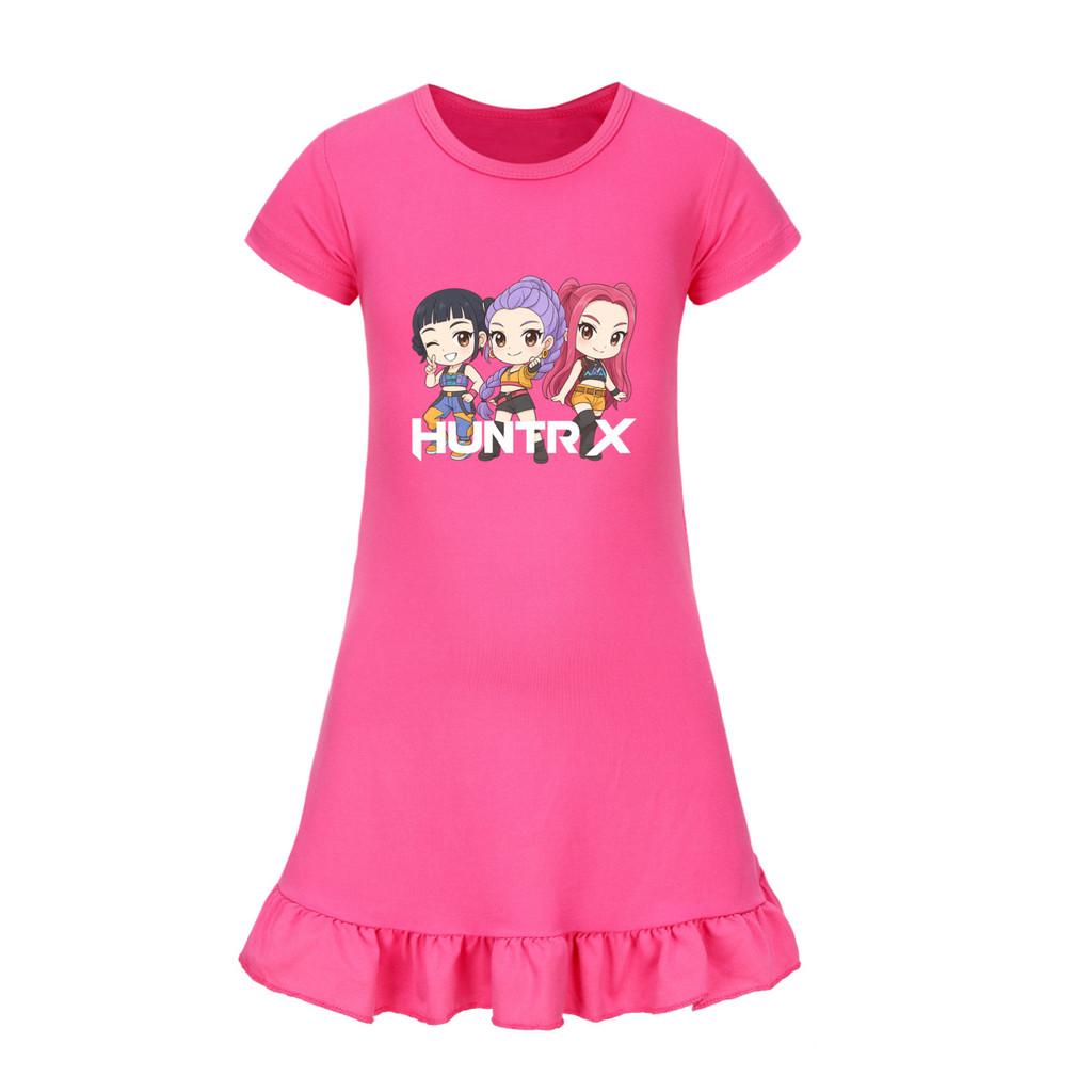 5015 Kids Girls Mira Zoey Rumi Printed Ruffle Short Sleeves Casual Dress